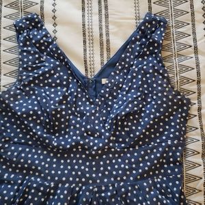 Corey P Blue Polkadot Knee-length Dress